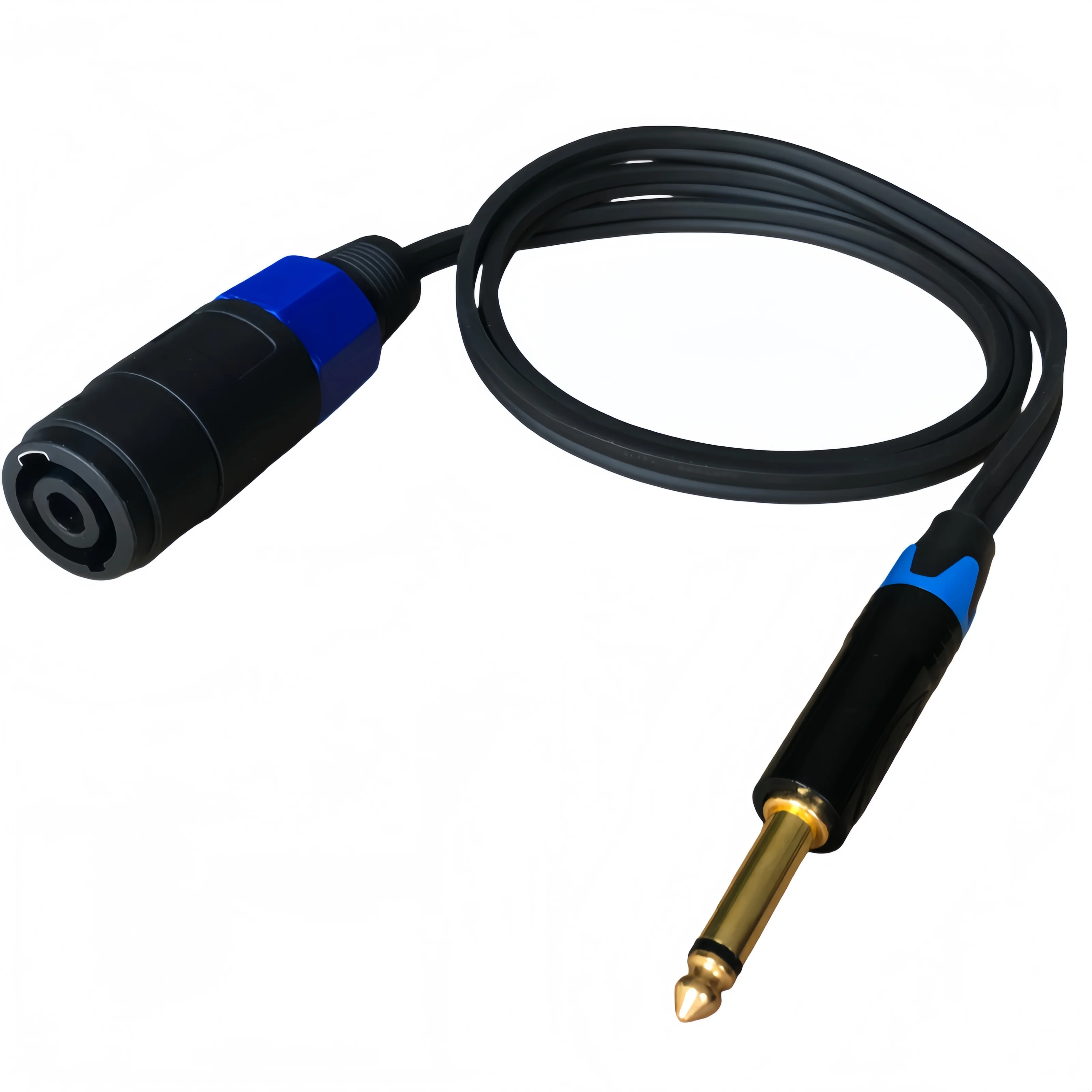 Dual-Color Professional Audio Adapter Cables - Speakon Female to 6.35mm TS Male, 1M