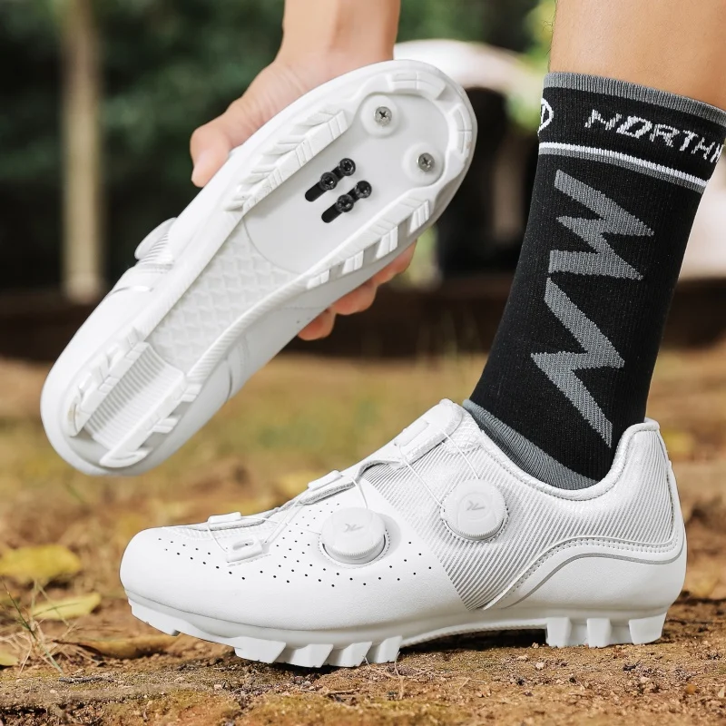White Cycling Sneaker Mtb Flat Pedal Bicycle Shoes Man Cleat Shoes Bicycle Mountain Bike Shoe Racing Lock Footwear Cycling cycling shoes