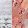 1/2pcs Black White Pink Mini Bowknot Design Nail Art Sticker Self Adhesive Lace Ribbons Bow Butterfly Decals Nail Art Decoration 1