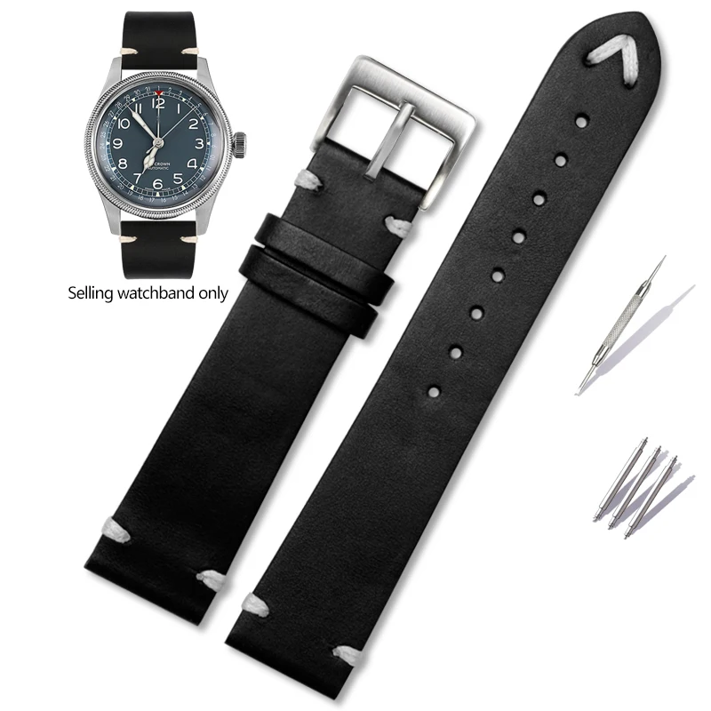 thumbnail image 1 of Correa de reloj de cuero de imitación de 18 mm, 20 mm y 22 mm para Omega Hippocampus 300/150/600 Speedmaster para hombre, adecuada para correa de reloj Seiko Hamilton, 1 of 5