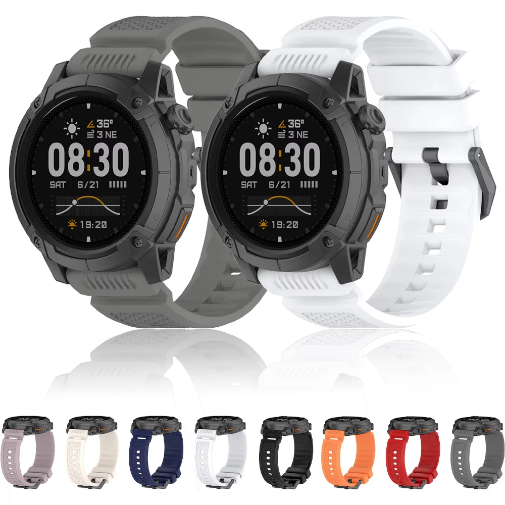 Durable 24mm Armor Silicone Strap - Adjustable Sports Replacement Band
