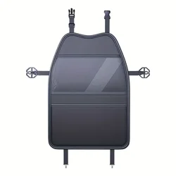 Deluxe PU Leather Car Seat Protector with Tablet Holder & Storage Pockets (Double pocket style)