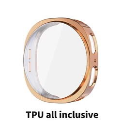 Premium Tempered Glass & PC Protective Watch Case with TPU Plating for Galaxy Watch 8 40mm (Rose Gold Tpu)