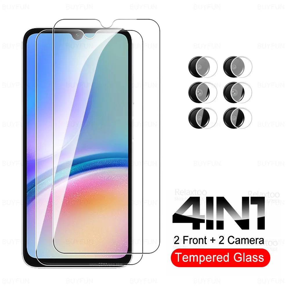 4 In1 Full Cover In Vetro Temperato Per Samsung Galaxy A05S Screen Protector A05 A15 4G A25 A35 A55 5G A 05 S 15 25 35 55 Pellicola Per Lenti