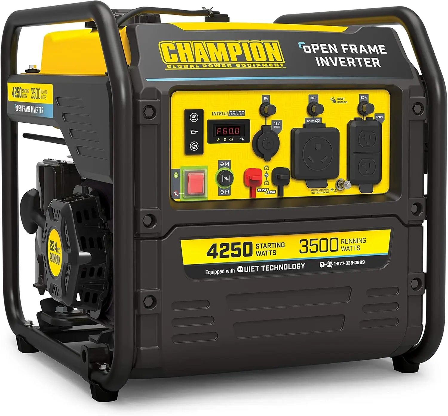 Power Equipment 4250-Watt RV Ready Portable Open Frame Inverter Generator with Quiet Technology Long endurance