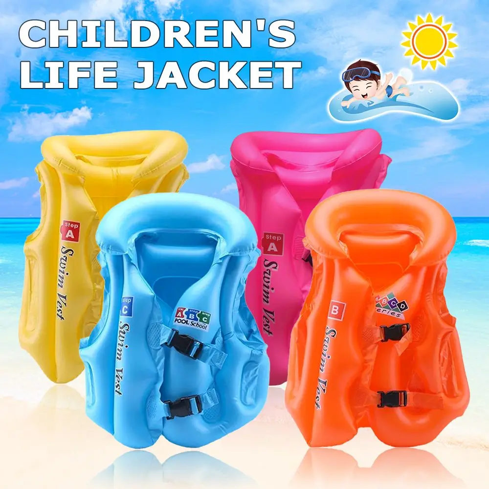 

3-10 Age Childs Inflatable Life Vest Baby Swimming Jacket Buoyancy PVC Floats Kid Learn To Swim Boating Safety Lifeguard Vest