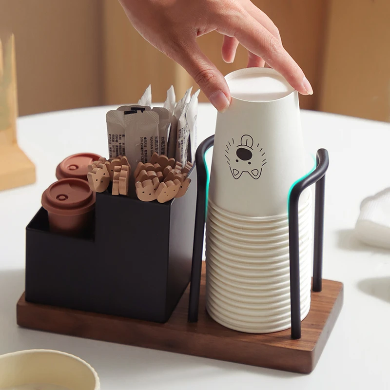 Cup Storage Holder Paper Cup Dispenser Coffee Station Organizer for Home Kitchen Office