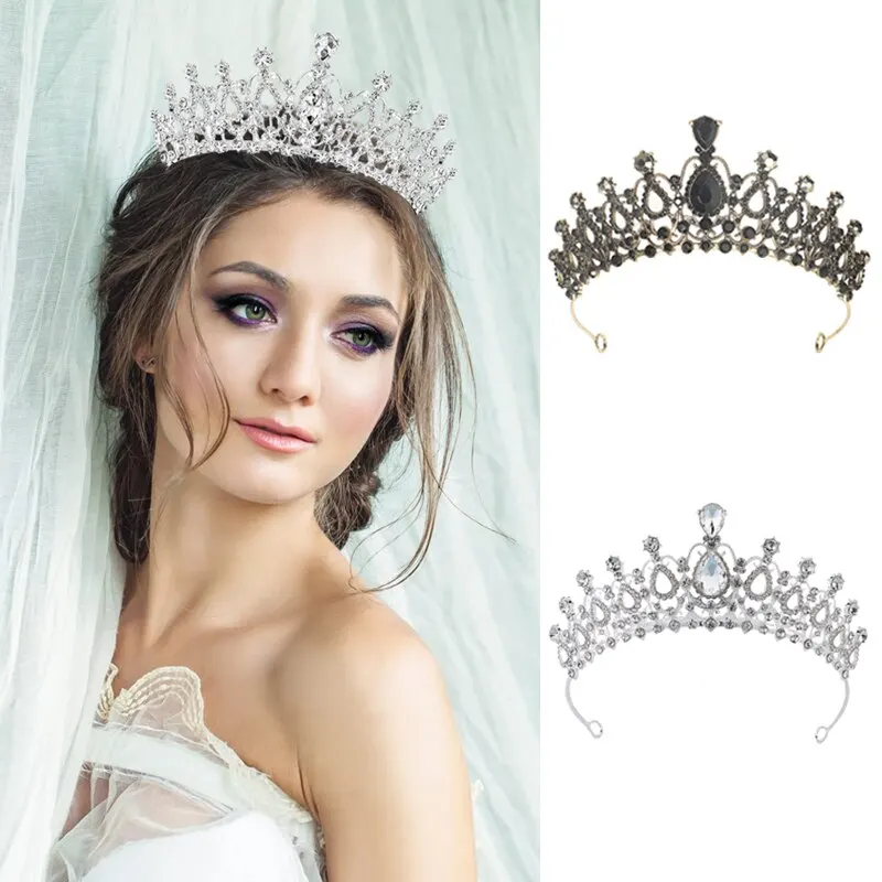 Diadema da sposa in cristallo per donna Corona reale della regina Strass Principessa Tiara Accessori per capelli Copricapo Quinceanera_voghion.com