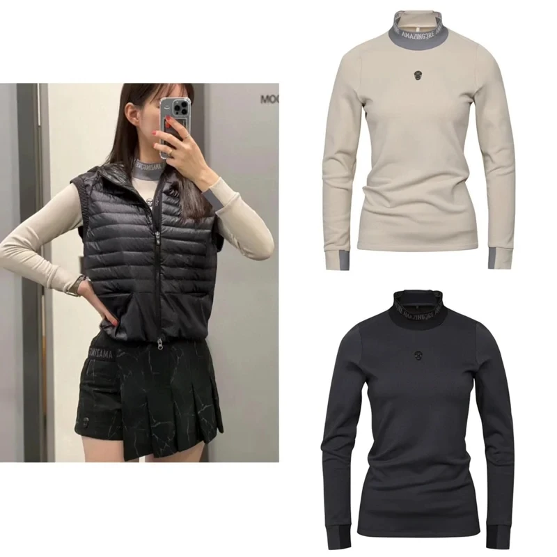 Golf Clothing for Women Splicing Long Sleeve T-shirt Golf Apperal