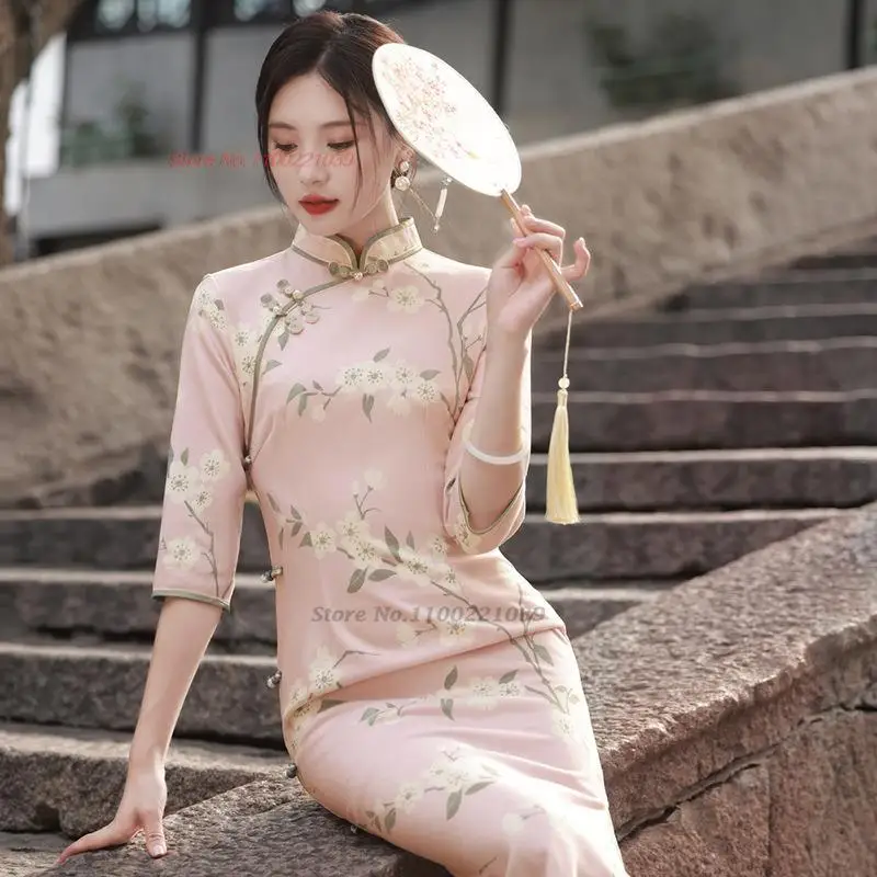 2025 ߱  qipao   Ʈ ̵ cheongsam 巹 qipao  Ƽ ȸ ̺ 巹 vestido