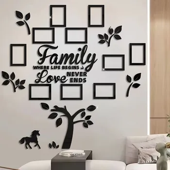 3DAcrylic Photo Wall Decor-DIY Customizable Photo Collage Kit for Home Wedding Party&Anniversary Wall Art Acrylic Frame100×100cm 1