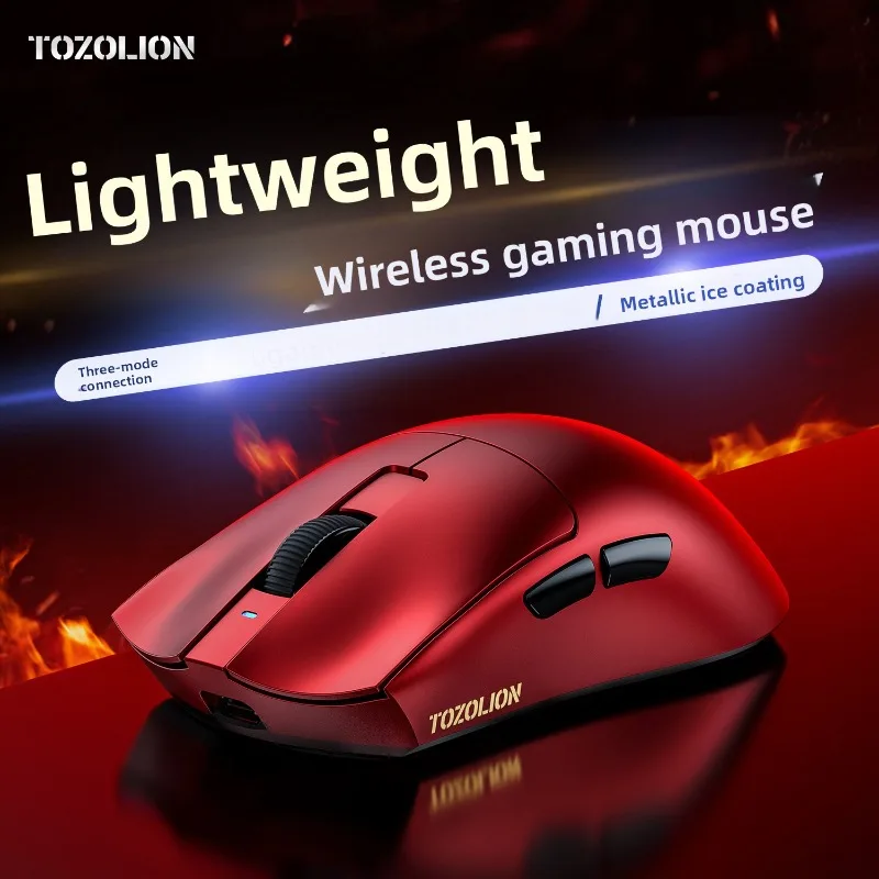 TOZOLION Q7 무선 마우스 블루투스 트라이 모드 메탈 아이스 코팅 쉘 인체공학적 사무용 게이밍 마우스 컴퓨터 액세서리