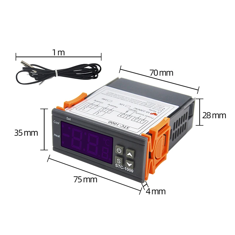 DC12V 24V AC110-220V STC-1000 LED Digital Thermostat for Incubator Temperature Controller Thermoregulator Relay Heating Cooling engine coolant thermostat thermostat housing cover