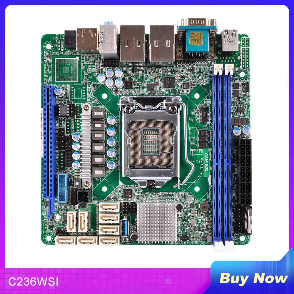 

C236WSI For Asrock Workstation Motherboard LGA1151 Support E3-1200 V5/V6