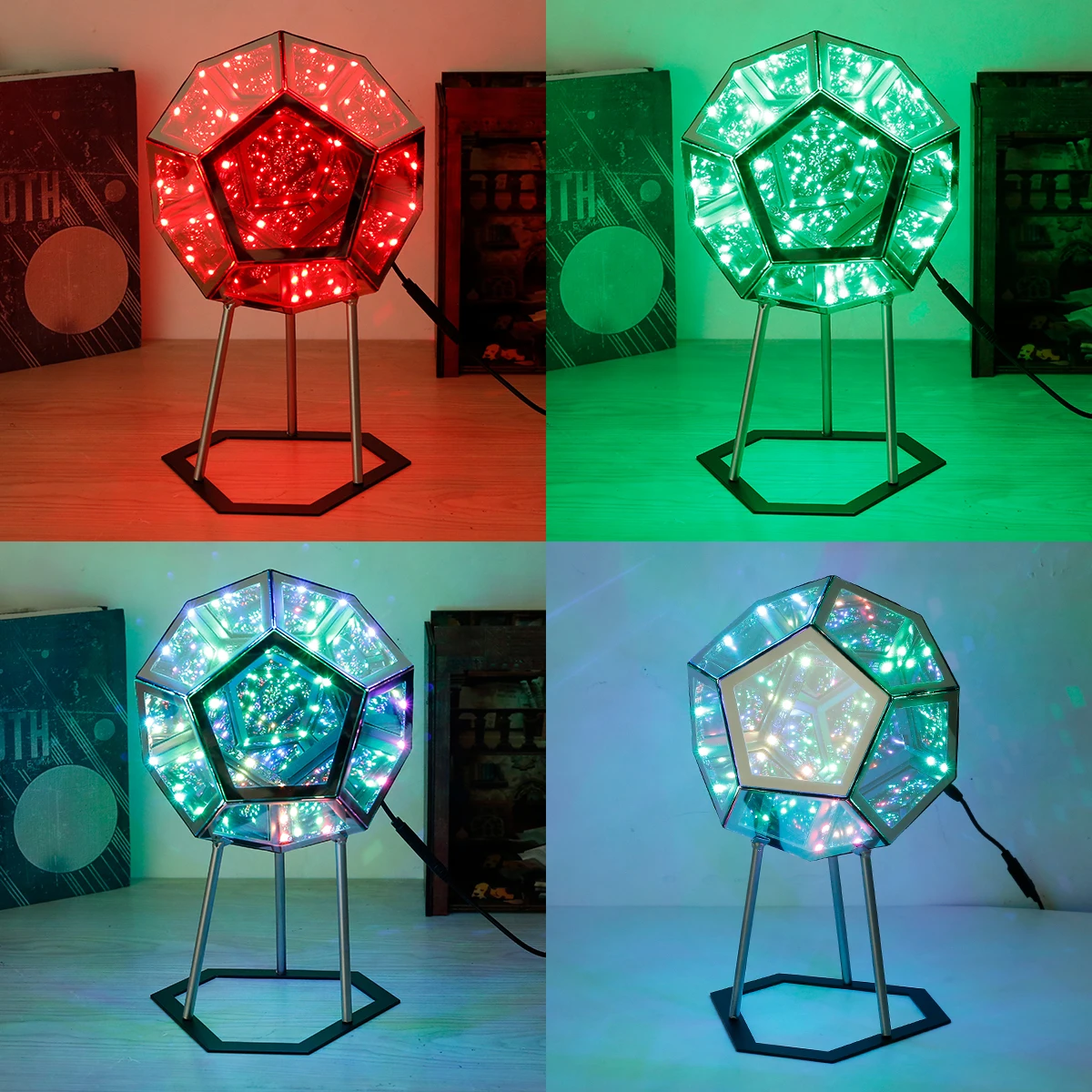 Dodecaedron Color Art Light, Fantasy Geometry Space LED Art Lamp, USB  Charging Christmas Gifts