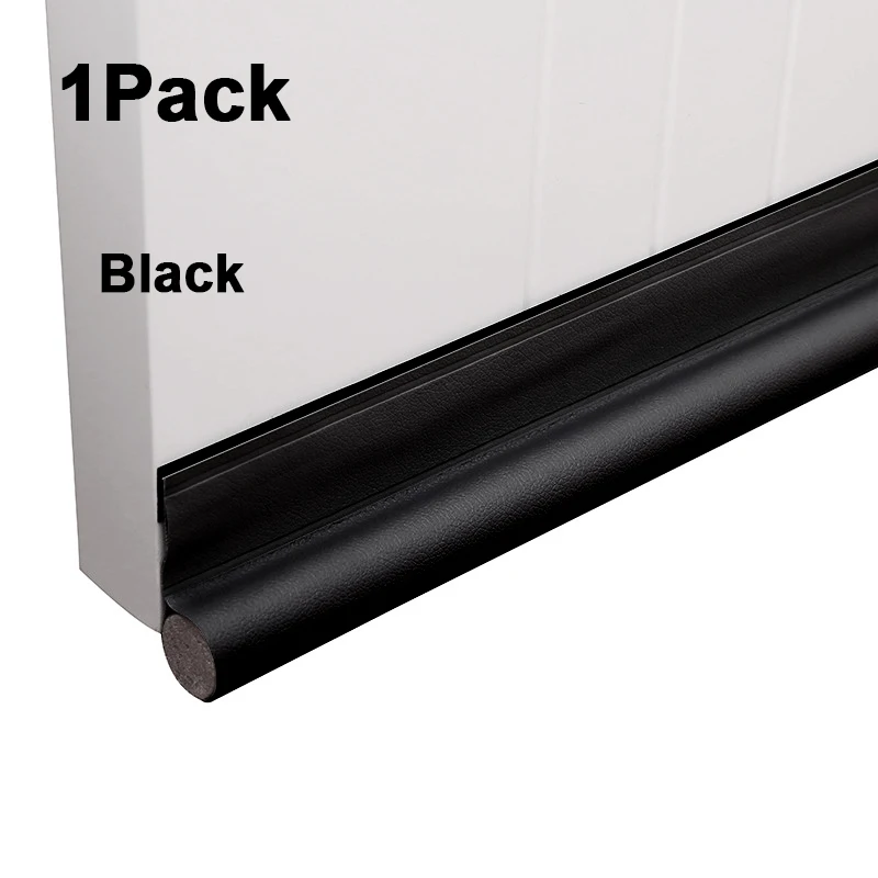 Black Door Bottom Seal Strip - Soundproof Insulation Draft Blocker & Weather Stripping