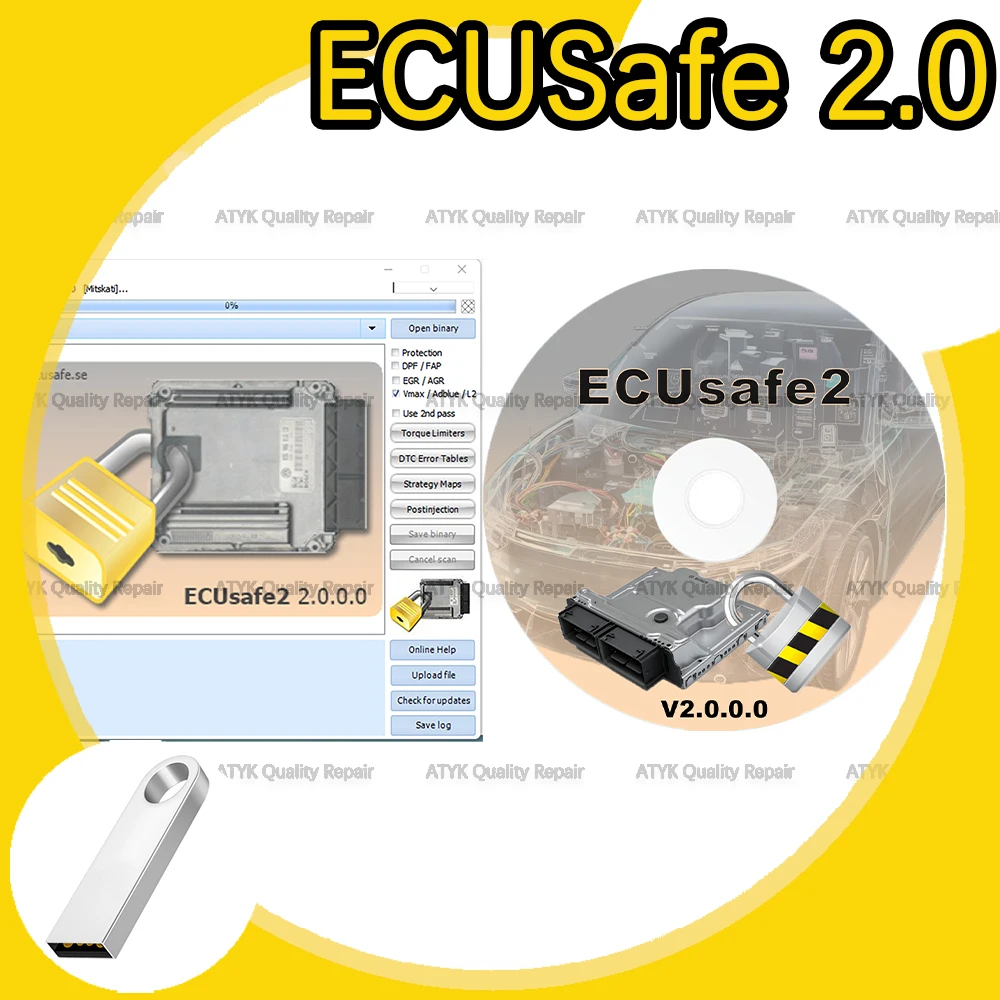 

Горячая Распродажа ECUSafe 2,0 2024 ремонт автомобилей 2,0 ecusafe техническое обслуживание транспортных средств диагностическое программное обеспечение для настройки автомобильный инструмент новый считыватель кодов vci