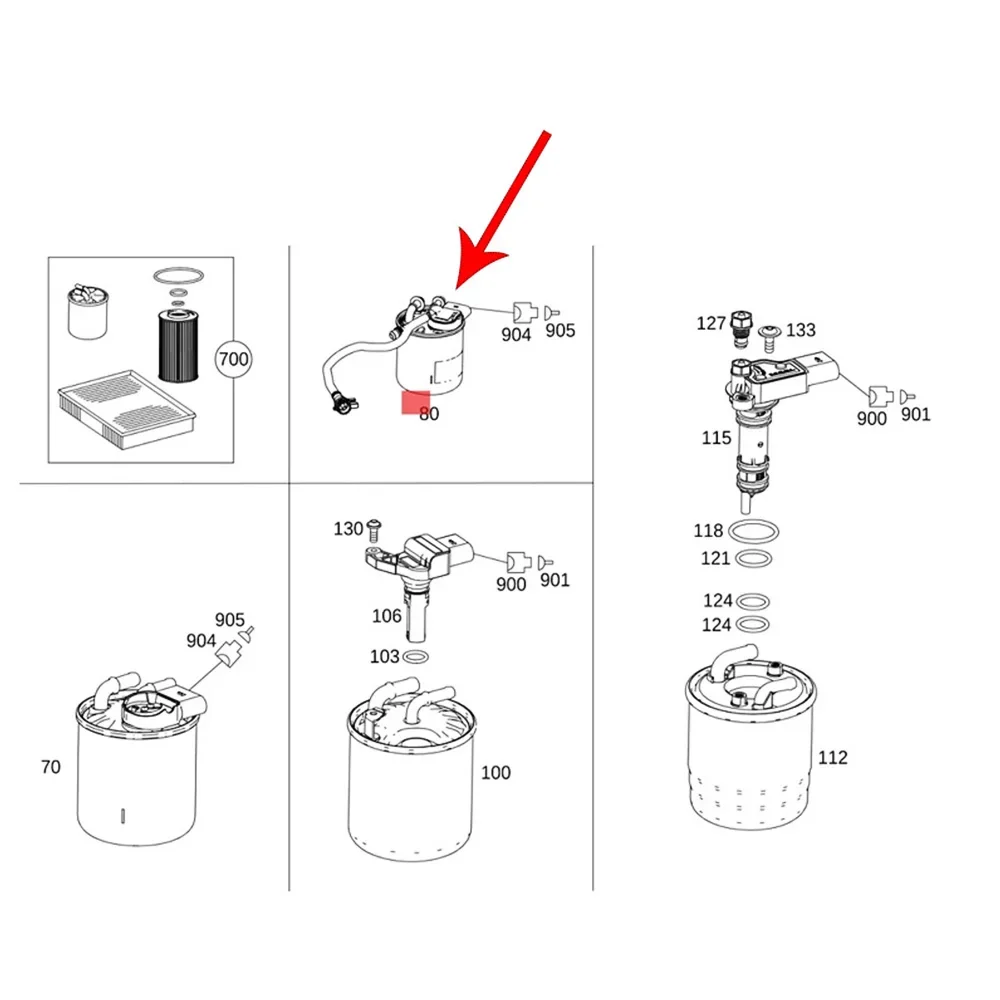DAZE A6510902952 A6510901552 Fuel Filter For W212 S212 E-Klasse W204 S204 C204 C-Klasse W207 C207 A207 E-Klasse WK 820/18