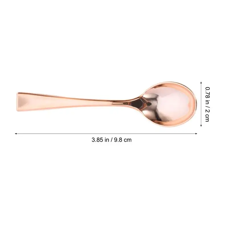 Stainless Steel Table Forks Plastic Disposable Mini Gold Utensils Flatware Salad Cutlery Cocktail Cake Dessert Tasting 24pcs