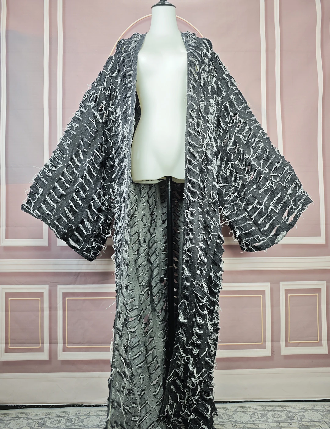African Dress Fashion Hollow Denim Spring Loose Cardigans African Lady Swimsuit Cover Up Long Coat