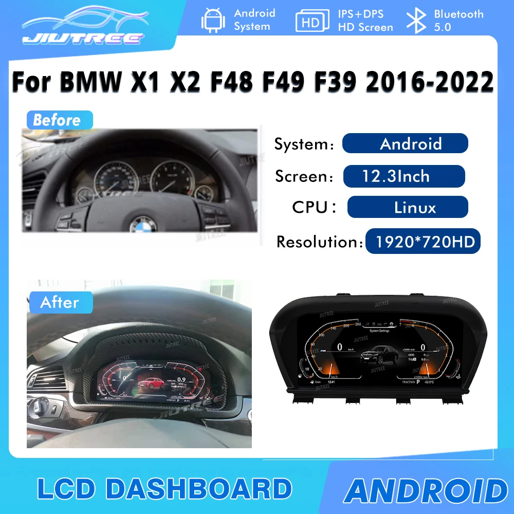 

12.3 Inch For BMW X1 X2 F48 F49 F39 2016-2022 Latest Original Car Digital Cluster Instrument LCD Speedmeters Dashboard player