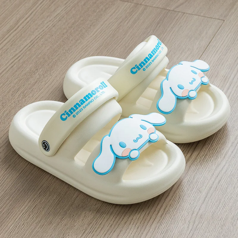 

New Summer Sanrio Cartoon Cinnamoroll My Melody Kuromi Sandals Outdoor Beach Indoor Household Slippers Women'S Anti-Skid Shoes