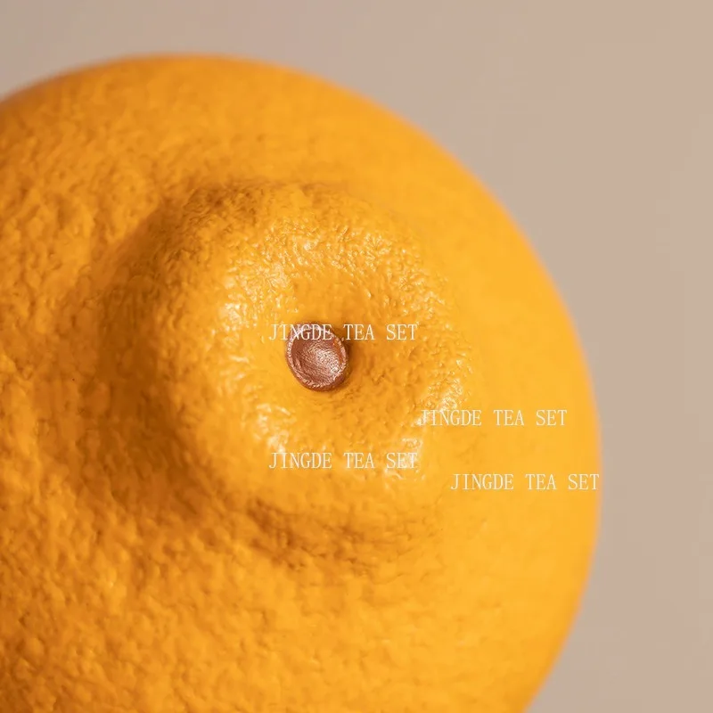 Ceramic Orange Tea Cup Cute Home Owner's Cup Drinking Utensils Good Luck and Great Prosperity Small Teacup Tea Set Accessories