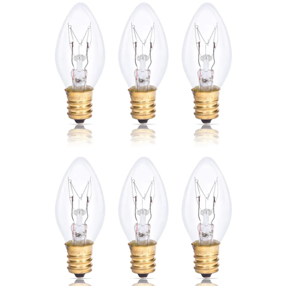 Lot de 6 petites ampoules de rechange pour lampe à sel, 7/10W, vis E12/E14,  110/240V