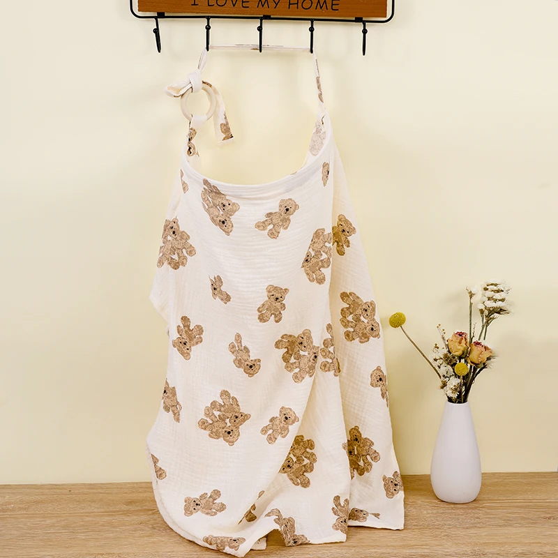 100% Cotton Mother Outing Breastfeeding Cover Muslin Baby Feeding Nursing Shawl Adjustable Privacy Apron Stroller Blanket cotton muslin blanket cotton blanket cotton knit blanket