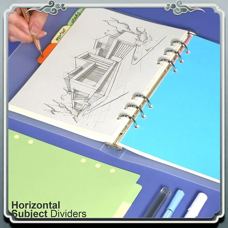 ABIJ-20 세트 A6 주제 분배기 종이 시트, 펀치 파일 카드 분배기, 노트북 삽입 플래너 용 탭 인덱스 분배기