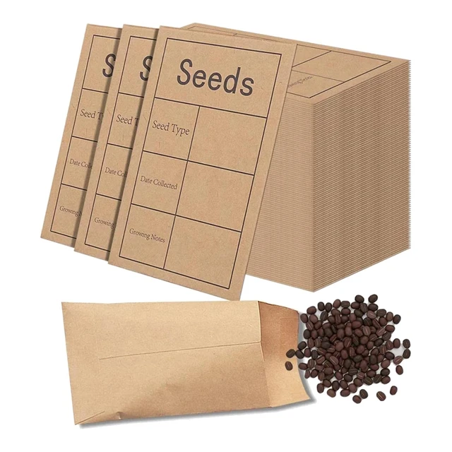 150 Pack Seed Saving Envelopes,Small Paper Envelopes For Seeds, 2.3X3.5  Inch Self Sealing Kraft Seed Packets Envelopes - AliExpress