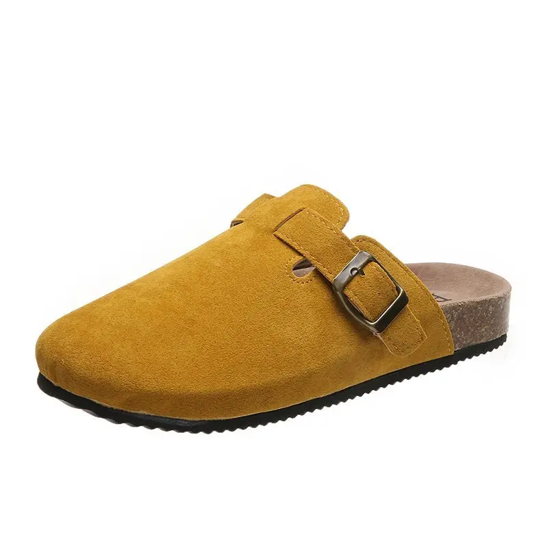 New Fur Suede Clogs for Women Fashion Slippers Cork Footbed Mules Men Short Plush Potato Shoes Outdoor Zuecos Mujer kidmi cork clogs slippers for men fashion men mules shoes with arch support outdoor beach slides new men s suede leather sandals