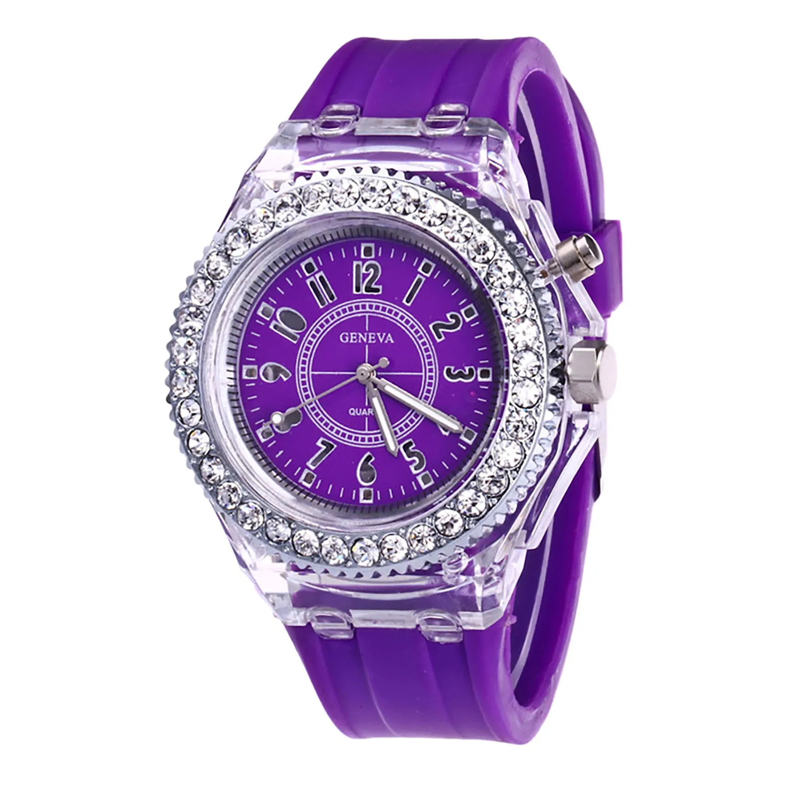 Luminous Personality Rhinestone Led Harajuku Korean Fashion Trend Male and Female Student Couple Jelly Quartz Watch Inteligente 4