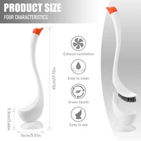 ชุดแปรงขัดห้องน้ำรูปหงส์พร้อมที่วาง แปรงทำความสะอาดห้องน้ำด้ามยาว ใช้งานง่าย อุปกรณ์ทำความสะอาดโถสุขภัณฑ์ 6