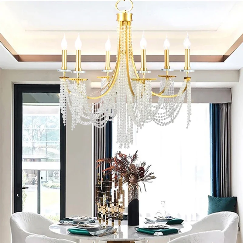 

Art Classical Design Candle Crystal Hall Chandelier for Living Room Bedroom Dinning Room Home Decoration Lighting Lustre Fixture