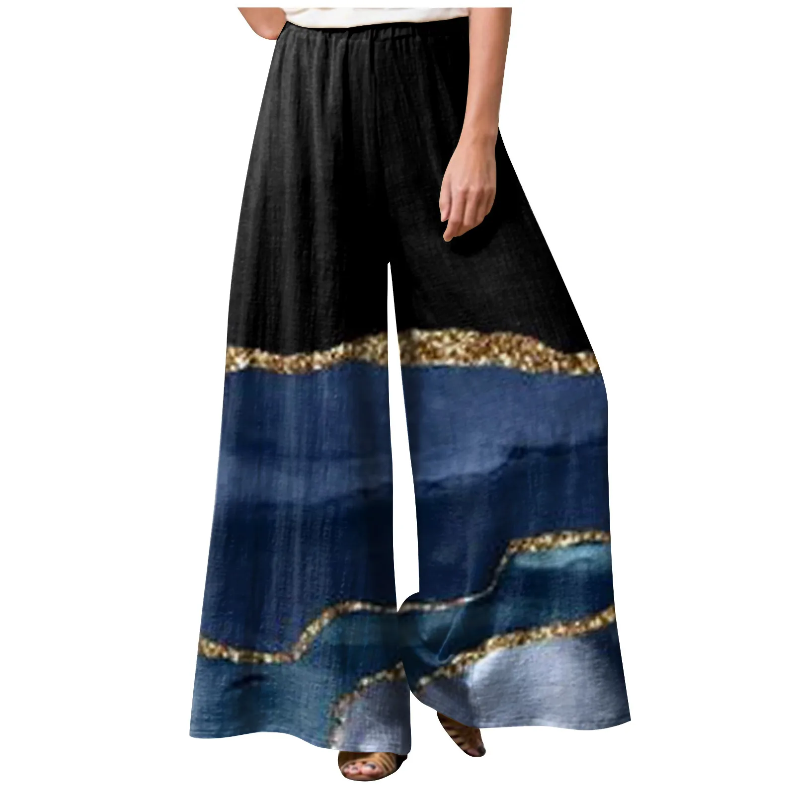 

Women'S Print Casual Straight Leg Loose Wide Leg Large Size Trousers Women'S Pantaloons Pants Simple And Versatile New Fashion