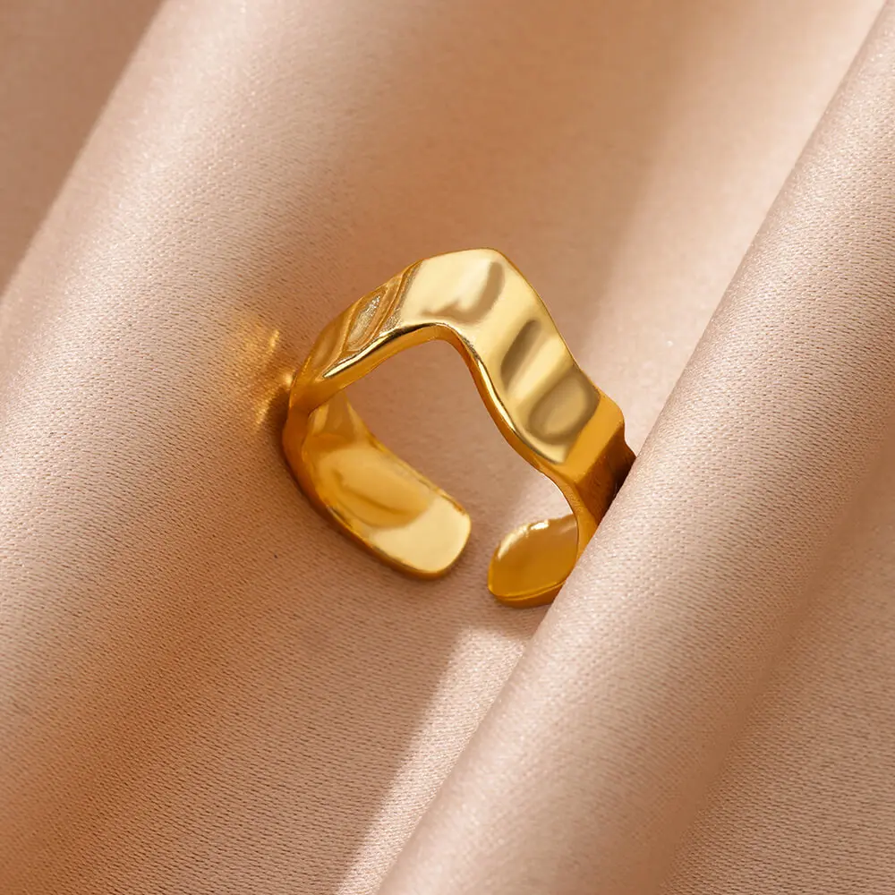 Stainless Steel Minimalist Open Rings For Women Wedding Aesthetic
