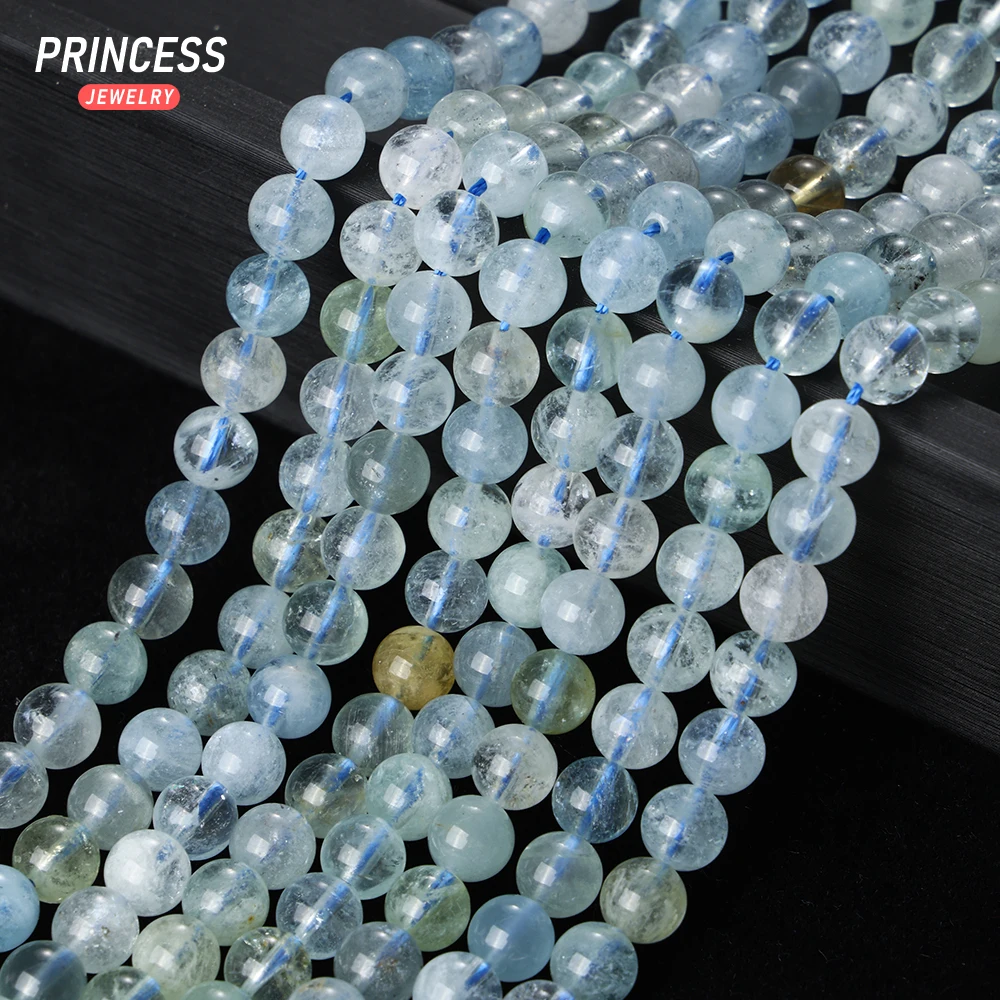 A++ Natural Aquamarine 6mm Healing Crystal Beads for Jewelry Making Bracelet DIY Accessories 4