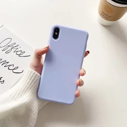 Elegant Soft Silicon Shockproof Phone Case - Fashion Candy Colors Back Cover Shell for 6Plus 6SPlus (Light purple)