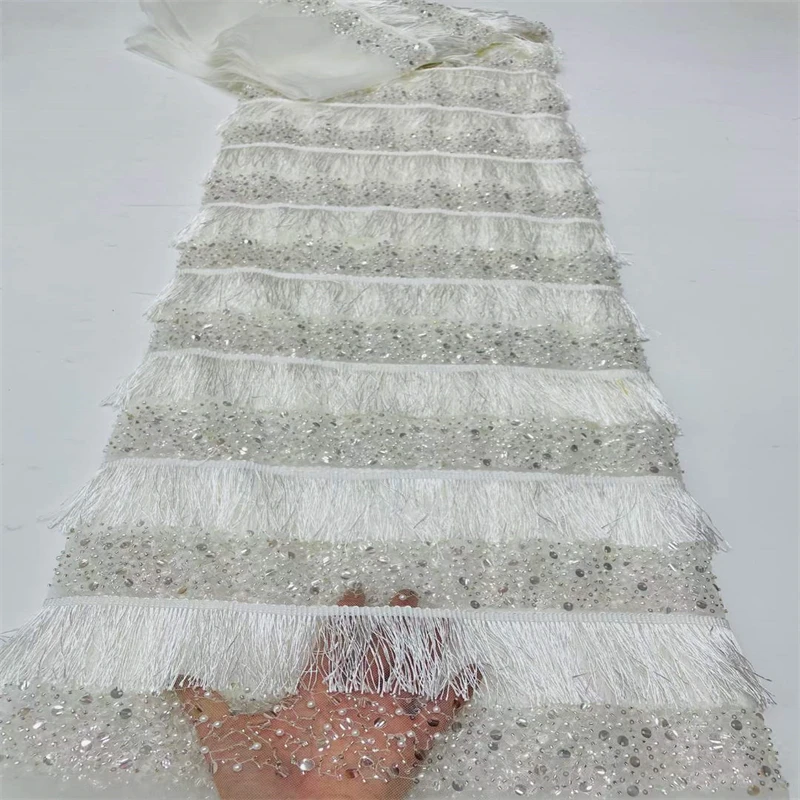 

​African French Lace Fabric With Sequins 2022 High Quality Lace Nigerian Embroidery Lace Fabrics For Party Dress YY-250