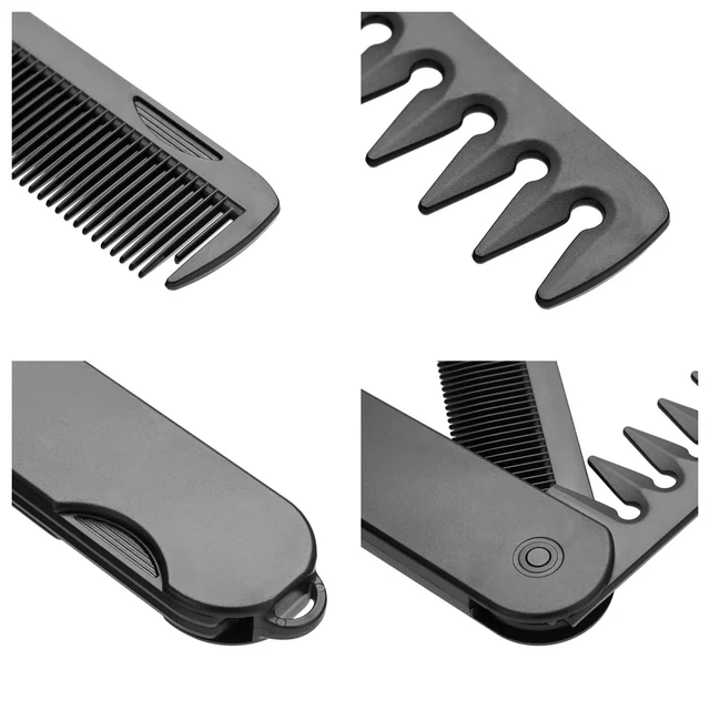Multifuncional Portable Folding Pocket Combs Wide Tooth Oil Head Comb Beard Combing Barber Hair Clipper Comb Hair Styling Tools 5
