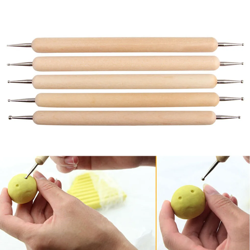 Polymer Clay Tools 5pcs/set Nail Art Pottery Clay Tools Clay Pottery Sculpting Pencil Nail Art Cake Crafting Engraving Silicone Pen sculpture Tools pottery tools clay sculpting tools pottery sculpting tools clay craft tool