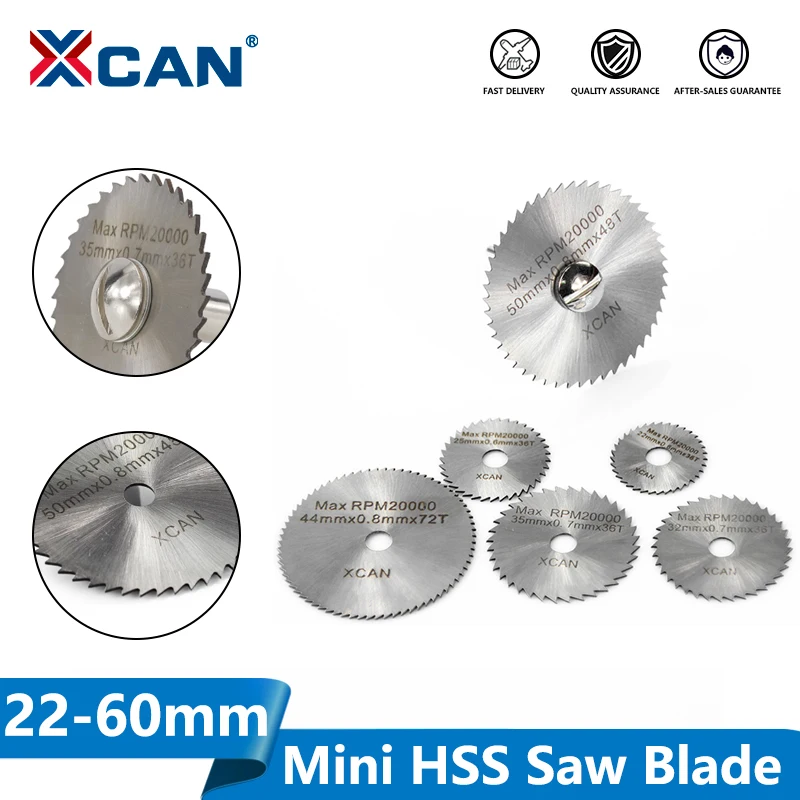 

XCAN 3.175mm Shank HSS Rotary Tools Circular Saw Blades Cutting Discs with Mandrel Cut off Mini Saw Blade