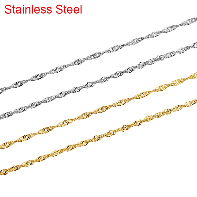 

2meters Diameter 1.9mm Stainless Steel Necklace Chains Bulk Gold Color Bracelet Chains Lot for Diy Jewelry Making Accessories