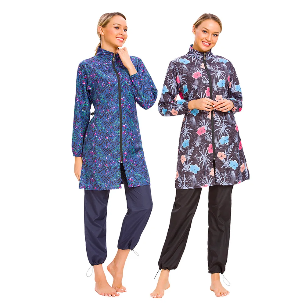 Musulmano Modesto Burkini Donne Manica Lunga Stampa Costumi Da Bagno Copertura Completa Costume Da Bagno Islamico Costume Da Bagno Costumi Da Bagno Se