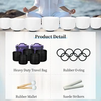 Hye-eun 7pcs 7"-12" Crystal Singing Bowls Chakra Set of 7 with Carrying Cases for Yoga Medication Sound Healing Deep Relaxation - Image 5