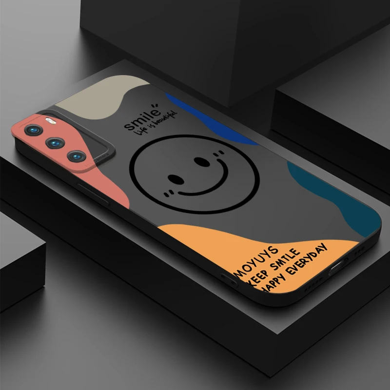 Cute Cartoon Smile Face Phone Case For Samsung Galaxy S26 S25 S24 S23 S22 Ultra Plus S21 FE A16 A33 A53 A34 A54 5G A35 A55 Cover