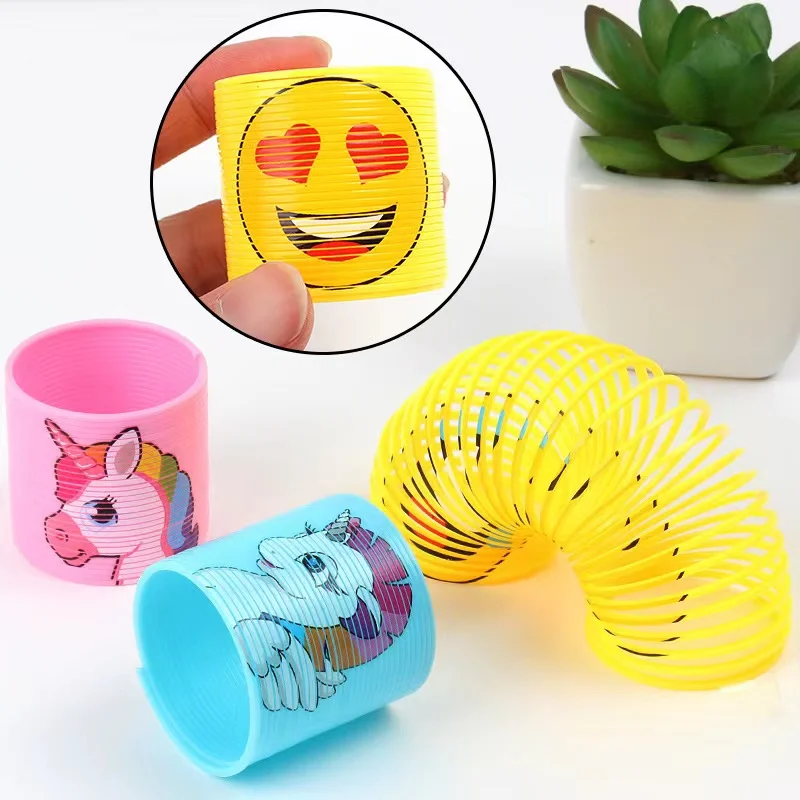 12Pcs Funny Face Rainbow Magic Spring Toy Spiral Game Party Favors For Kids Birthday Awards Goodies Pinata Gift