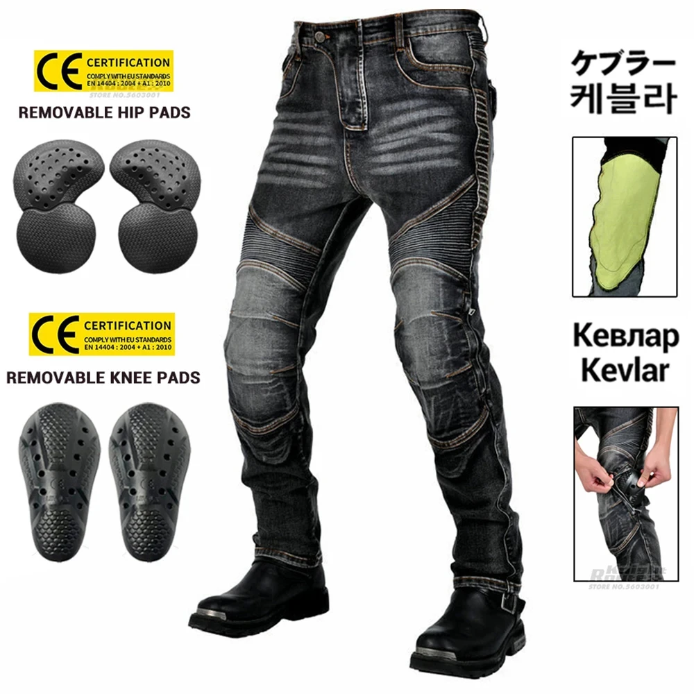 

Motorcycle Pants Moto Men's Aramid Motocross Casual Riding Motorbike Touring Moto Pants Motocycle Jeans Trousers Protective Gear