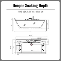 60 Inch Acrylic Freestanding Whirlpool Hot Tub Modern Soaking Bathtub with Central Drainage and Color Therapy  Bathroom Fixture 2